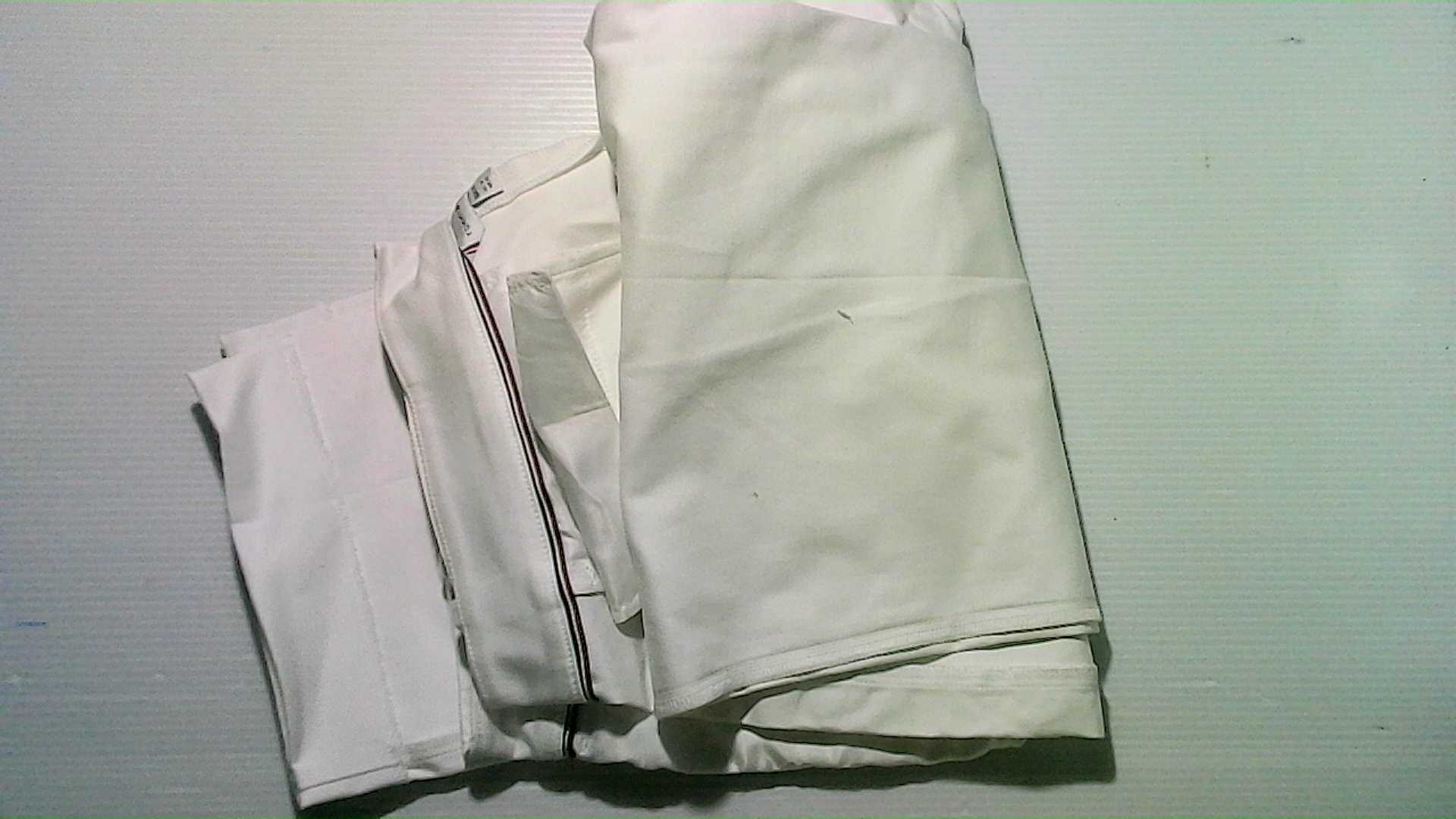 white trousers made of synthetic fabric